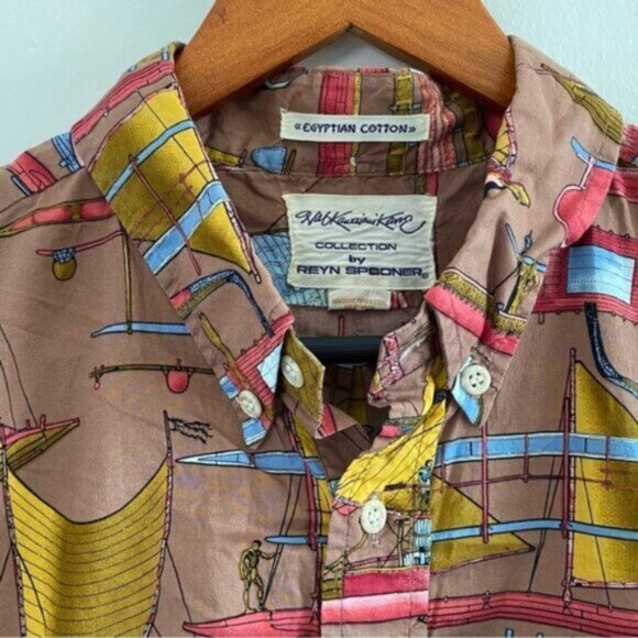 VTG Reyn Spooner Herb Kawainui Kane Shirt Top Mens XL Egyptian Cotton Nautical - Picture 4 of 12